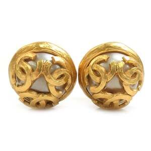 Chanel Cc Logo Clip-On Earrings Gold- #243988C71B